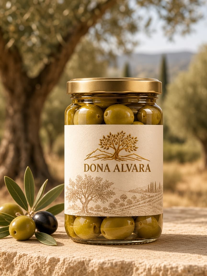 Quinta Alta green olives jar